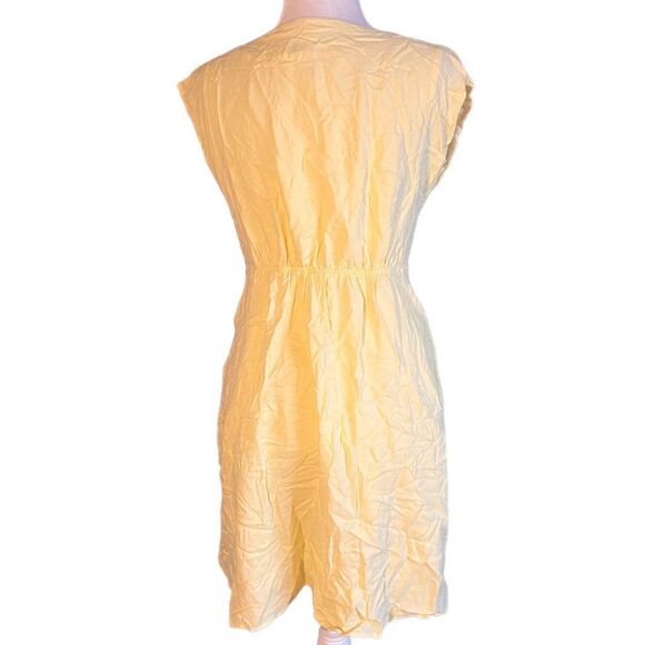Naf naf yellow button up dress size 38 vintage vibes short sleeve mini length si - Picture 2 of 5